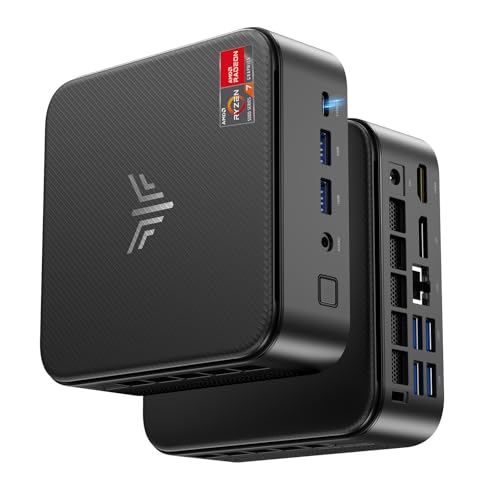 NiPoGi E3B Mini PC, AMD Ryzen 7 5700U (até 4,3 GHz, 8C/16T), 32 GB RAM 1024 GB (1 TB) NVMe SSD Mini computador de mesa para escritório, cinema em casa, empresas【DP+HDMI+Type-C/WiFi 6 BT 5.25 】