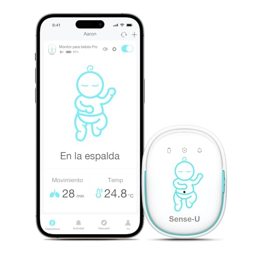 Sense-U Sensores de monitor de bebé: monitoriza o movimento absoluto, a sensação de temperatura, a rotação e a posição para dormir do seu bebé em telefones inteligentes