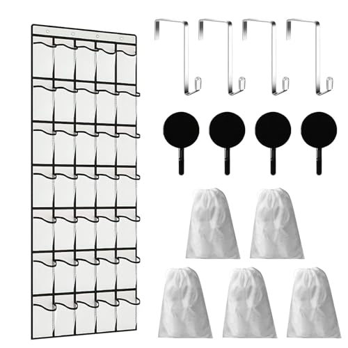 ZOCONE Sapateiro porta pendente 35 bolsos com ganchos e bolsa de sapatos, poupa espaço sapato pendurado organizador sapatos porta armários para sapatos toalhas roupa