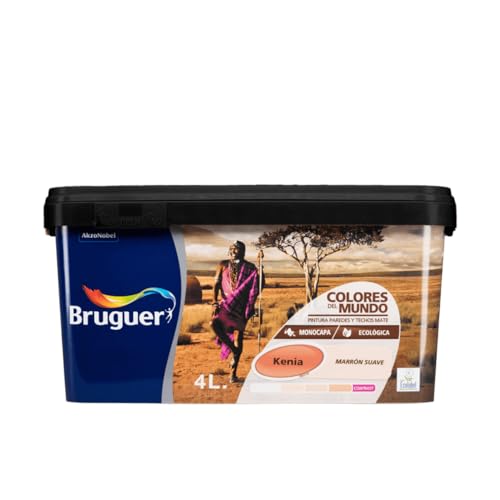 Bruguer Cores do mundo pintura para paredes monocamada Quénia castanho suave 4 L