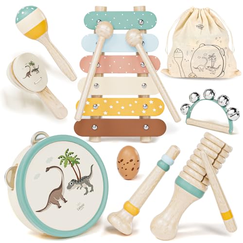 Lehoo Castle Montessori Instrumentos musicais infantis brinquedos madeira para crianças 1 2 3 anos, presentes originais bebés xiaomi tambor, educação brinquedos aniversários