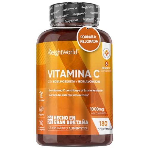 Vitamina C 1000 mg Dose alta 180 comprimidos – Melhora o sistema imunológico, complemento antioxidante natural, aumenta a energia, vitamina C pura de ácido ascórbico, reduz o cansaço e a fadiga, vegan
