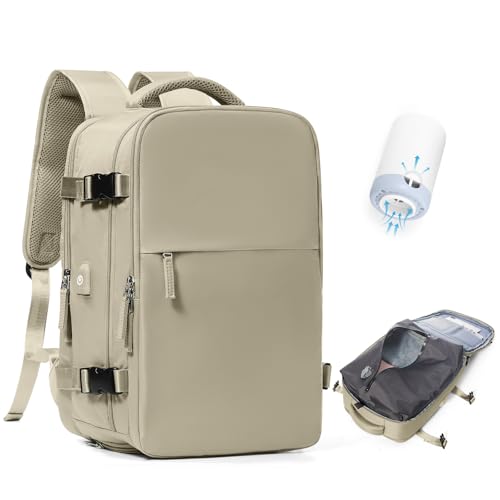 BJLFS Mochila viagem cabine avião 40 x 20 x 25 a vácuo bagagem de mão de grande capacidade com sistema de vácuo mochila de viagem portátil impermeável para homem e mulher com sistema de compressão