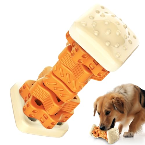 RUXAN Brinquedos para cães inestrutíveis para mastigadores agressivos, três em um brinquedos para cães com sabor de carne de bovina, adequados para cães médios e grandes