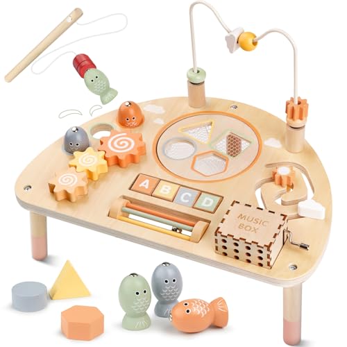 Vanplay Mesa atividades bebé Montessori 2 anos mesa de atividades bebé 2 anos brinquedos crianças 2 3 4 5 anos