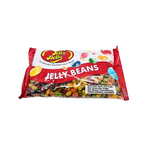 Jelly Belly Beans, drageias com 5 sabores ácidos sortidos, saco de 1 kg, doces mastigáveis em forma de feijão