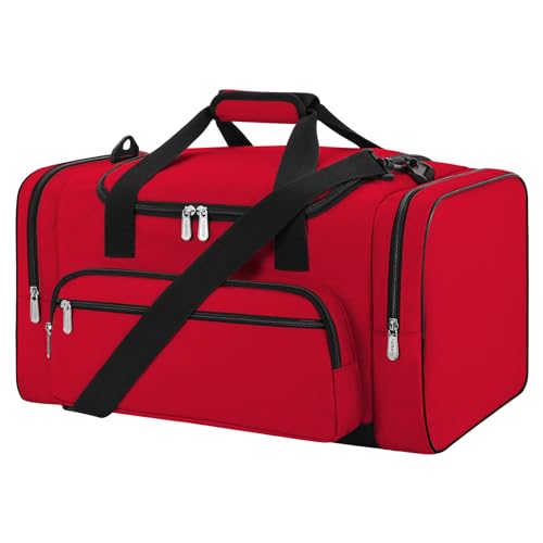 Saco de viagem desportivo saco de ginásio com correias mala de fim de semana para homens e mulheres, Vermelho, Saco desportivo Holdall