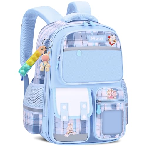 Amythe Mochila escolar primária para meninas, 2025, mochila para meninas Kawaii com pendente 6 a 12 anos, mochilas escolares menina ergonómica, impermeável e leve, 24 litros, 6011