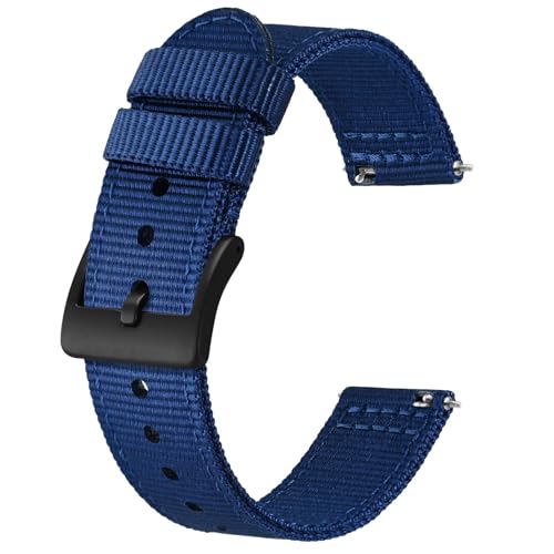 BISONSTRAP Correias de nylon militar, correias de relógio para homens, libertação rápida, fivela escovada, largura da correia 18 mm 19 mm 20 mm 22 mm