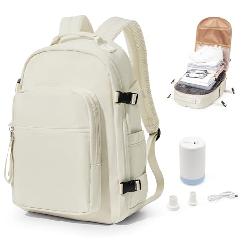 bergsalz Mochila mala viagem cabine avião 40 x 20 x 25 mochila bagagem de mão mulher mochila viagem cabine avião 45 x 36 x 20 homem mochila portátil 15,6, Bege