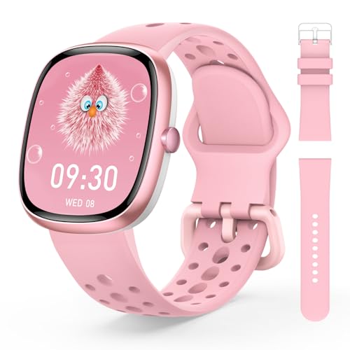 JoJoego Relógio inteligente para crianças, pulseira inteligente com 100 modos desportivos, pedómetro, frequência cardíaca, monitor de sono, IP68 impermeável, presentes para adolescentes de 5-16 anos