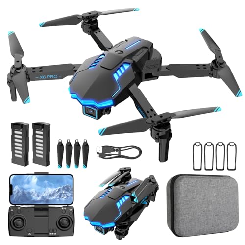 Dron com câmara 1080P para crianças e adultos, drone FPV com 30 min de voo/alta retenção RC Quadcopter para iniciantes, brinquedos de presente para crianças (Black)