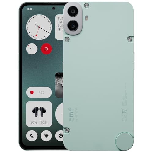 CMF Phone 1 8 + 128 GB, Smartphone com câmara traseira Sony de 50 MP com ultra XDR, ecrã super AMOLED de 6,67" e Nothing OS 2.6, verde claro