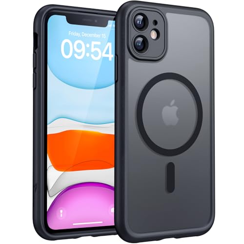 TOCOL Capa para iPhone 11, capa magnética para iPhone 11 6,1 polegadas [proteção lente câmera] [proteção militar] translúcida mate traseira, titânio preto