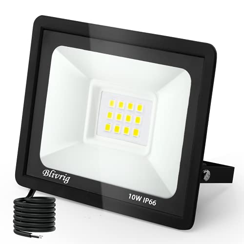 Focos LED para exterior, 1000 LM Floodlight LED projetor 3500 K branco quente holofote projetor LED IP65 impermeável holofotes LED para garagem jardim pátio parque