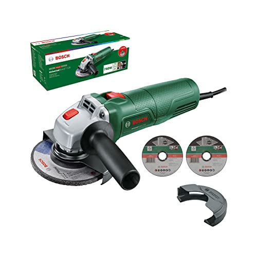 Bosch Moedor pequeno UniversalGrind 750-125, 750 W, com 2 discos de corte reto e 1 disco de molagem, para molar, cortar, escovar e lixar, em embalagem de cartão, edição para a Amazon