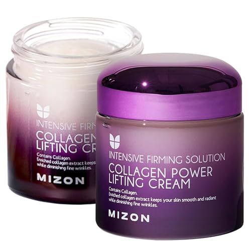 [Mizon] Creme Power Lifting de colagénio (75 ml) hidratante intensivo com 75% de extrato de colagénio marinho, cosmético coreano (Collagen Power Lifting Cream)