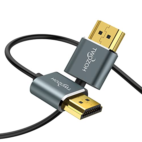 Twozoh Cabo HDMI para HDMI ultra fino 5 M, cabo HDMI 2.0 hiper fino, extremidade flexível cabo HDMI compatível com 3D/4K 60Hz, 2160P, 1080P