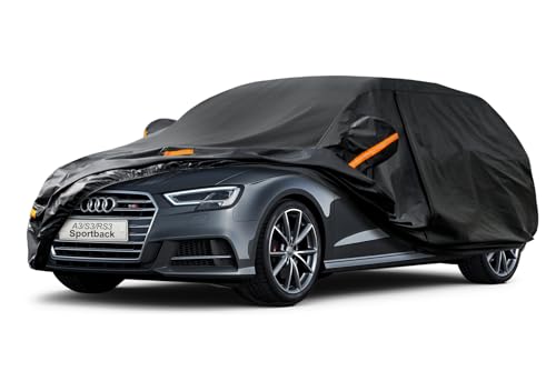 Kayme Capa de carro exterior, compatível com Audi A3 Sportback (1996-2025), capa para carro impermeável, respirável, anti-UV, anti-poeira, de 7 camadas, cobertura de carro com fecho de correr e forro
