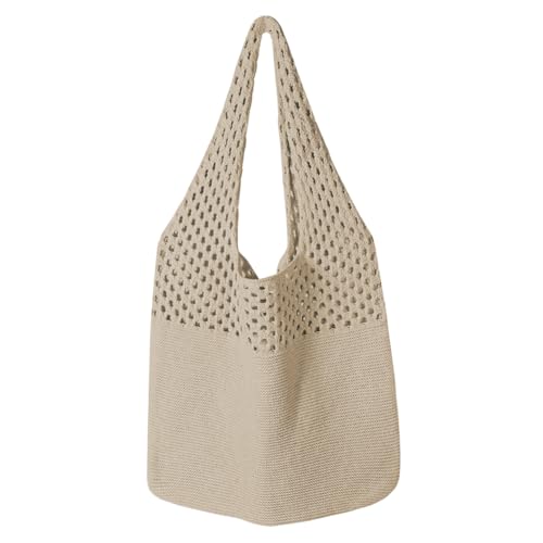 Adiwo Malas de malha para mulher, mala de mão oca retro, mala de praia de malha, malas de croché para férias para mulher, estilo boémio para o trabalho diário, compras, viagens