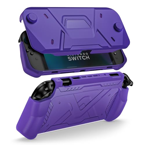 ProCase Funda Compatible con 2025 Nintendo Switch 2 con Tapa Frontal Desmontable, Carcasa Estuche Antigolpes Mango Diseño Ergonómico -Púrpura
