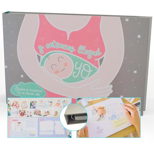 MIMUSELINA | Álbum Fotos bebé primeiro ano | Guarde as melhores lembranças do primeiro ano num álbum de fotos para o seu bebé | Perfeito como presentes para mães primeiras