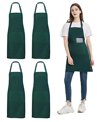atopo 4 peças Chef avental, avental preto impermeável com 2 bolsos, avental de cozinha ajustáveis para churrasco cozinhar ao forno jardim restaurante