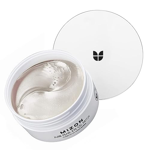 Mizon Remendo em gel com pérola branca (30 pares) reduz as rugas e inchaço, tratamento para as olheiras, complexo de flores brancas, ingredientes naturais (Pure Pearl Eye Gel Patch)