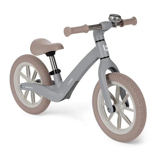 KikkaBoo Bicicleta sem pedais LANSER, bicicleta infantil 2 anos, bicicleta de equilíbrio, de 2 a 6 anos, ultra leve, selim ajustável, cinzento
