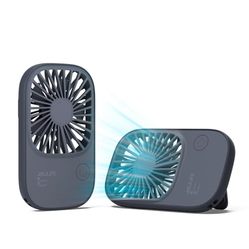 JISULIFE Ventilador portátil, ventilador USB mini ventilador pequeno de mão 3 velocidades banco de energia para escritório, casa, fitness, viagens, azul ao ar livre