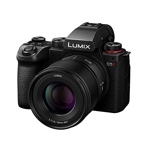 Panasonic LUMIX DC-S5 II Câmara sem lente de moldura completa, sem espelho com lente de 50 mm F1,8, 4K 60P e 6k 30P gravação, ecrã móvel, Wi-Fi, Phase Hybrid AF 779 pontos, IS ativo, Preto
