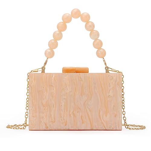 Fecialy Mulheres acrílico embraiagem bolsa contas tarde mala mármore embraiagem formal festa casamento nupcial crossbody mala