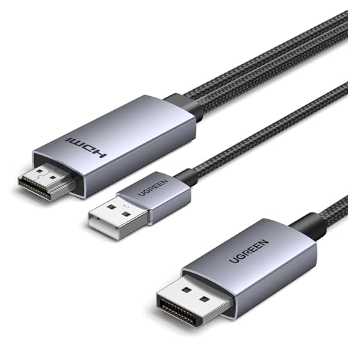 UGREEN Cabo HDMI para DisplayPort 4K 60Hz adaptador compatível com Xbox PS5 4 Steam Deck Switch Mac Monitor, 2M