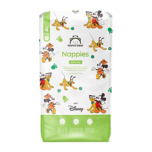 Marca Amazon - Mama Bear Disney fraldas ultra-secas, tamanho 4 (8-14 kg), bianco, unidade 84