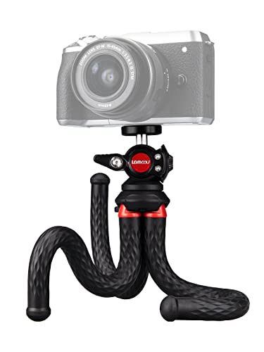 Lammcou Tripé câmara selvagem, tripé de viagem flexível, pequeno polvo tripé de mão tripé de câmara para câmara câmara câmara de vídeo luz Webcam Bendy Tripod