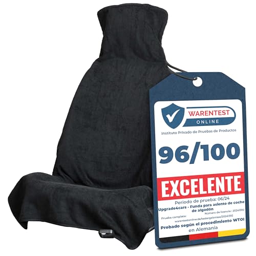 Upgrade4cars Capa de assento dianteiro para carro anti-suor preto | cobertura de assento universal em algodão anti-calor | protetor de assentos dianteiros respirável pelo verão