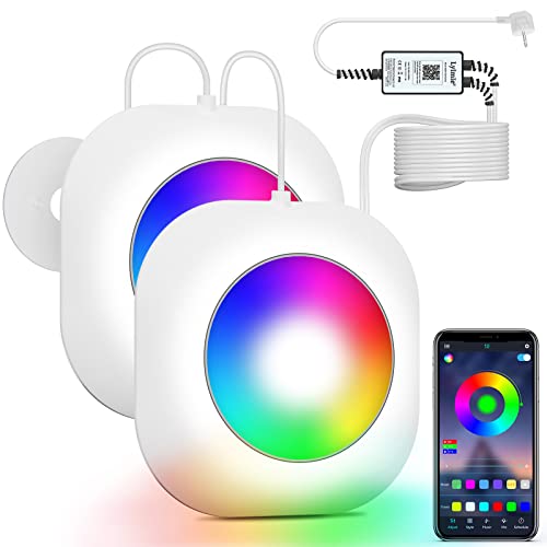 LyLmLe 40 W LED luzes de piscina de luz dupla com 6,5 m de cabo para cada luz, 12 V focos magnéticos para piscina subaquáticas mudam a cor com controlo APP, 1600 lm regulável e IP68 impermeável
