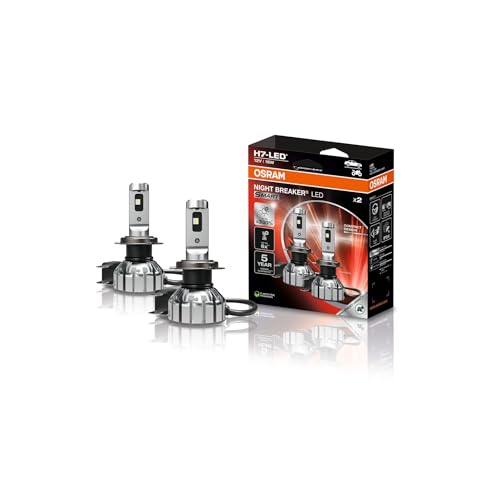 OSRAM NIGHT BREAKER LED SMART H7; até 330 % mais brilho; 6000 K, 12 V, luzes LED altas e baixas com aprovação de rua
