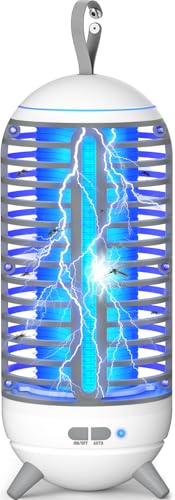 Dnenellr Candeeiro anti-mosquitos elétrico, LED UV 2 em 1, mata mosquitos elétricos, 1400 V anti-mosquitos, candeeiro armadilha anti-mosquitos USB recarregável para interior e exterior escritório