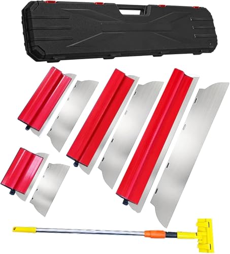 Yabingbos Conjunto de espátulas de aço inoxidável, 0,38 mm e 0,5 mm de espessura, 80 cm / 60 cm / 40 cm / 25 cm, para grandes áreas de trabalho, decoração de parede e construção