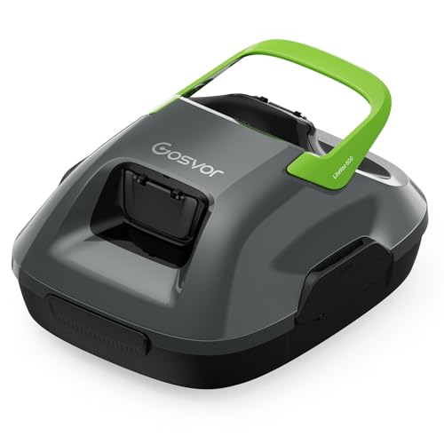 Gosvor Robot Limpeza de fundos de piscina automática sem cabo, com filtragem de 180 μm, com 90 minutos de automonomia, possui auto-estacionamento, para piscinas de 80 m² piscinas removíveis ou de