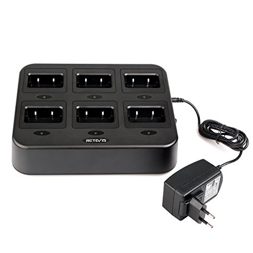 Retevis RT24/RT28/RT21 Carregador com 6 tomadas carregar 6 walkie talkies várias proteções fácil e conveniente (1 pacote)