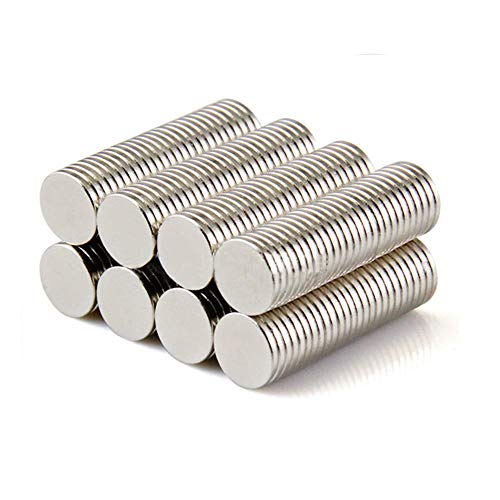 Yizhet 100 peças mini ímãs de neodímio de cilindro de disco de terra rara para artesanato artesanato hobbies e organização de escritórios (8 * 1 mm)