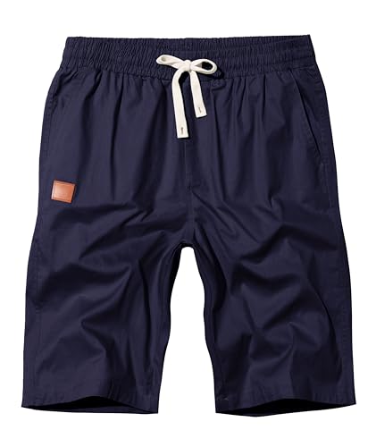 Djtnzdm Calções para homem, verão, algodão, calções para homem, desportivos, casual, calções com bolso