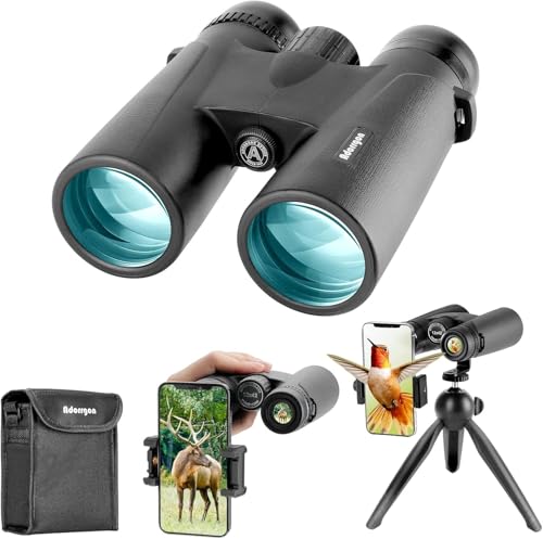 Binóculos profissionais para adultos, 10 x 42 binóculos de longa duração, anti-nevoeiro e impermeáveis, prisma BaK4 e lentes FMC, binóculos poderosos para observação de pássaros, caça, caminhadas