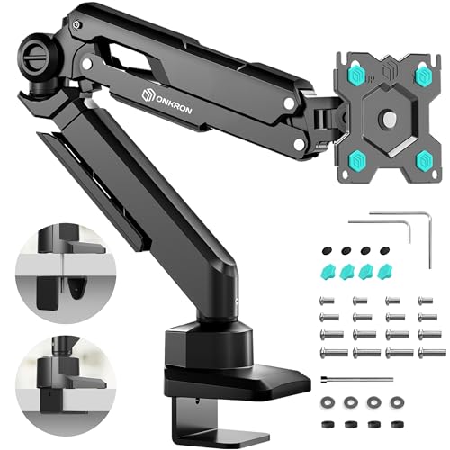 ONKRON Monitor de braço de 13 a 34 polegadas, ecrã do elevador com peso até 10 kg, suporte para monitor PC MAX VESA 100 x 100 mm, suporte para ecrã inclinável e giratório, cor preta G90-B