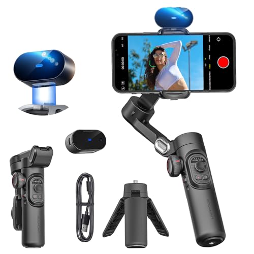 AOCHUAN XE AI versão, estabilizador de cardan para smartphone, rastreamento de IA sem aplicação, controlo de gestos, cardan de início com Youtube TikTok, estabilizador de cardan dobrável de 3 eixos