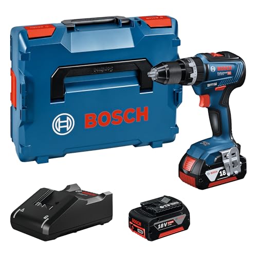 Bosch Professional 18V System GSB 18V-55 Broca de percussão a bateria (Brushless, 55 Nm, 2 baterias x 4,0 Ah, em L-BOXX)