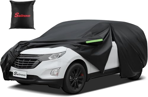 Sailnovo Capa para SUV de 7 camadas impermeável, para todos os tipos de clima com proteção de neve e sol com fecho de correr de acesso para Chevrolet e Mazda ajuste universal (490 a 530 cm)