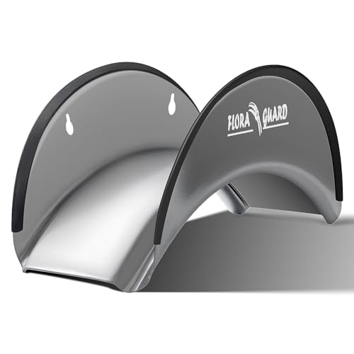 FLORA GUARD Suporte para mangueira de jardim, suporte de mangueira resistente montado na parede de 30 m, suporte de mangueira de água de metal de aço de alto carbono para exterior